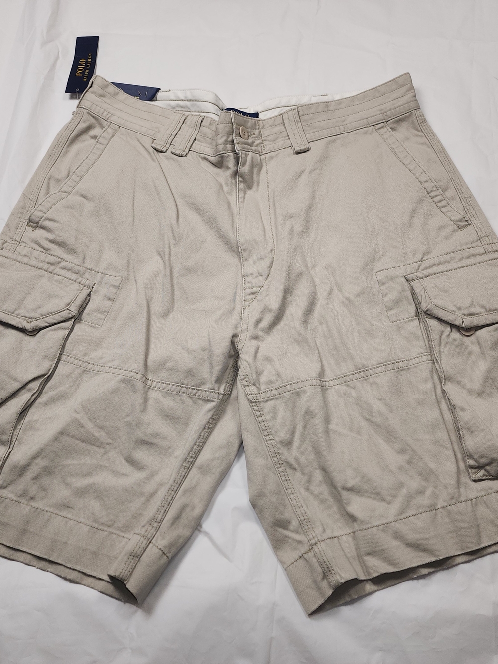 Polo Raulph Lauren Men's Classic Cargo Chino Shorts Beige Size 38w/ 10in
